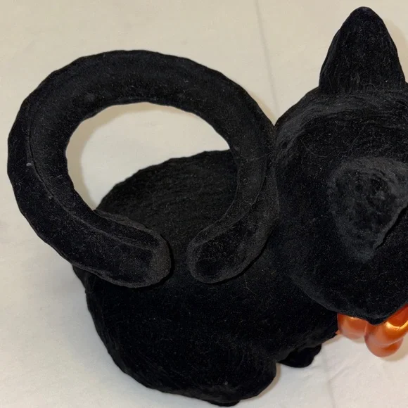 Bath & Body Works candle holder Black Cat Figurine with Orange Bow 2025 NWT - Picture 2 of 5